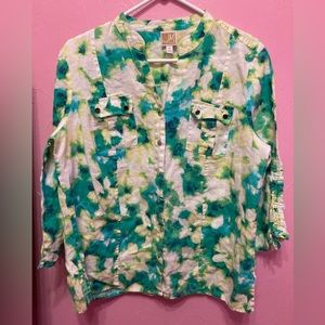 🥰 JM Collection Size 14P Beautiful Linen Blouse 👚